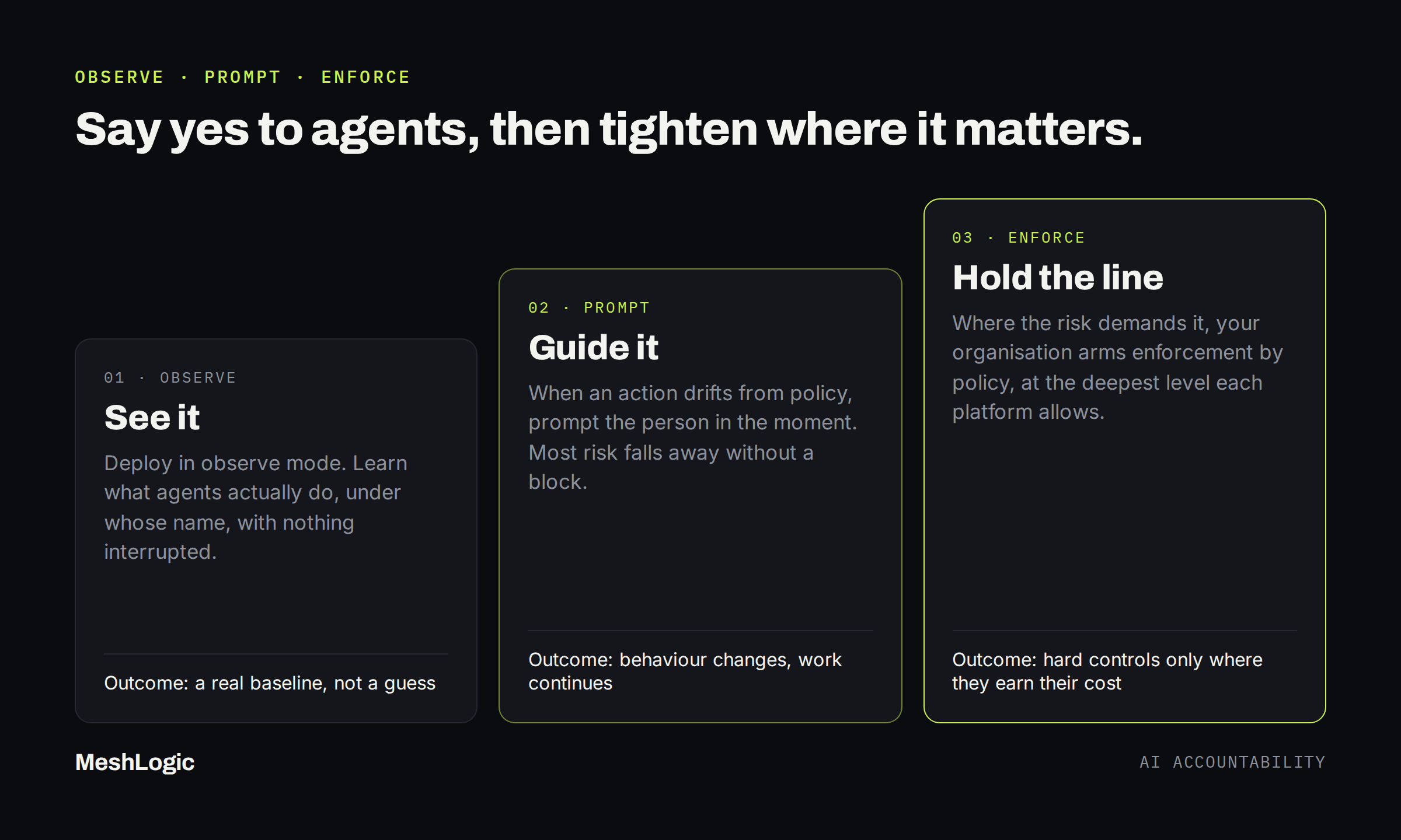 Observe, prompt, enforce